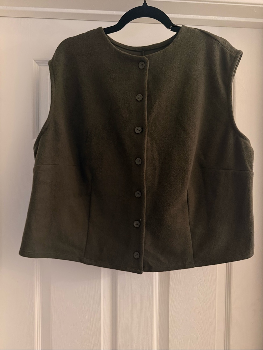 a new day Olive Green Button-Front Sleeveless Vest